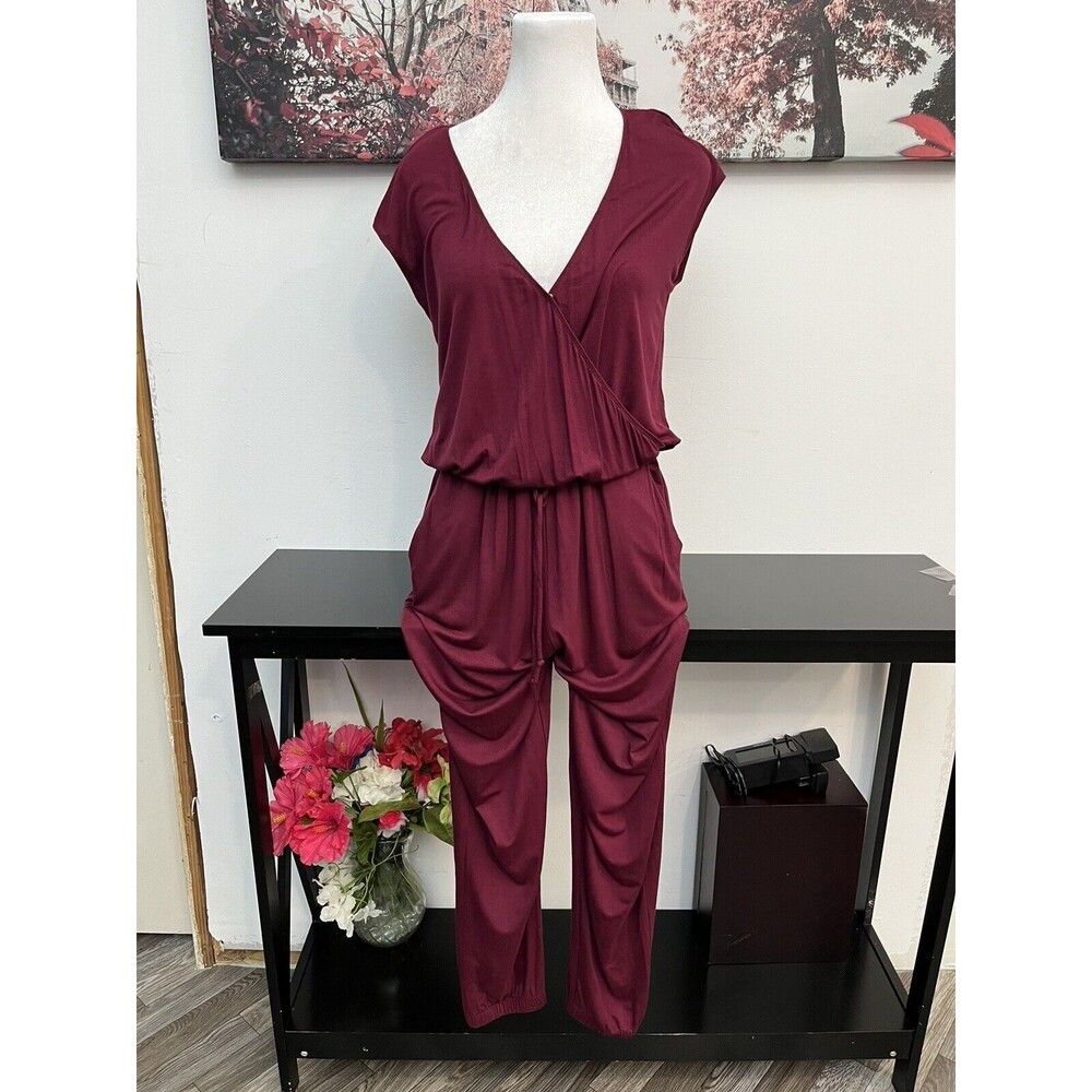 Mine Britton women’s jumpsuit  Elastic Waist Sleeveless Size S Surplice neckline